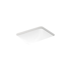 KOHLER KOHLER 20000-0 Caxton Rectangle Undermount Bathroom Sink with Overflow Drain, 20-1/4" W x 15-11/16" D, White