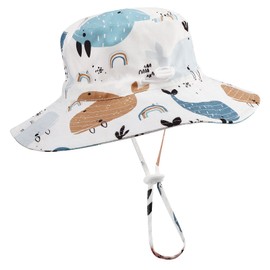 DRESHOW Unisex Baby Kleinkinder Sonnenhut Kappe Mütze Fischerhut Strandhut Kinder Baby Stern Sommerhut UV Schutz UPF 50+, Age 6-12 Monate, Size 48cm