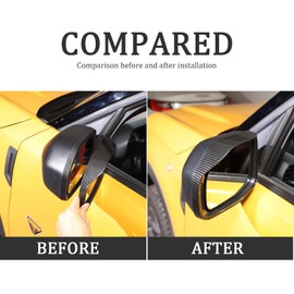 Side Rearview Mirror Rain Eyebrow Frame Decorative Trim for Ford Maverick 2022 2023 2024, Car Decoration Accessories 2Pcs (Carbon Fiber Grain)