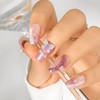 Sethexy Cute Butterfly Medium Coffin False Nail 3D Flowers Handmade