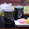 Pair of Tea Cups, Stylish Kutani Ware Couples Teacup Blue