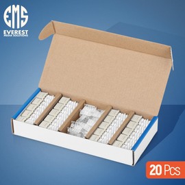 Everest Media Solutions 90° Angled CAT6 Keystone Jack in Light Almond - Slim Profile RJ45 Ethernet Connector - Compatible with Speed Termination Tool - easyJACK (B094WB91H3) - 20-Pack