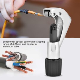 Wire Stripper Hand Stripping Tool, Cable Electric Cable Line Fiber Optic Electric Cable Cutter Wire Stripper Hand Stripping Tool for 4-28mm Copper or Aluminum Tube
