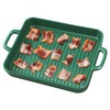 KVZKVZ Green Ceramic Microwave-Safe Bacon Baking Tray, 8.3 x 7