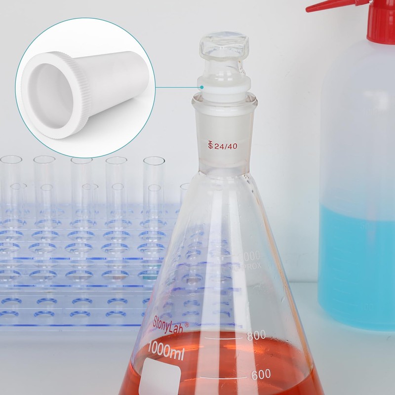 stonylab PTFE Sleeve, 24/40 Reusable Ribbed PTFE Connection Sleeve with