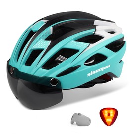 Shinmax Bicycle Helmet, CE-Certified, with Removable Safety Goggles / Visor Shield, for Men and Women, Mountain and Road Bicycle Helmet, Adjustable Safety Protection, Suitable for Skateboarding, Skiing and Snowboarding