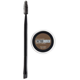 Maybelline TattooStudio Pomada de cejas de larga duración, construible, maquillaje de cejas, marrón medio, 1 unidad