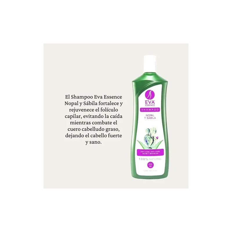 Kit 3 Shampoo Eva Essence Nopal Y Sábila 1litro