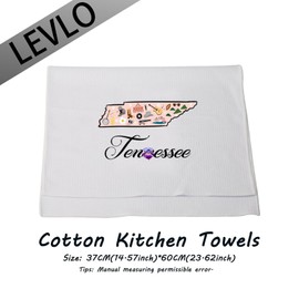 LEVLO Welcome Travel State Dish Towel Ten*essee Housewarming Kitchen Towel City Pride Gift (Ten*essee)