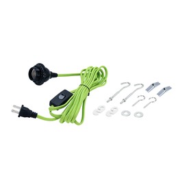 Aspen Creative 21027-41, One Plug-in Vintage Style Hanging Pendant Fixture with Black Socket and 15 feet of Yellow Textile Cord and Rocker Switch Swag Light