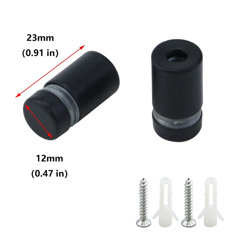 Antrader 12 Pack Stainless Steel Glass Standoff 1/2" x 3/4",