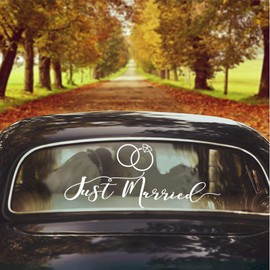 Just Married Car Sticker, Wedding Car Decoration, Wedding Car Decoration, Honeymoon, Wedding (Style1)