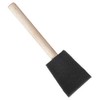 Jen Mfg, Sponge Brush: Black Sponge on Natural Wood Handle,