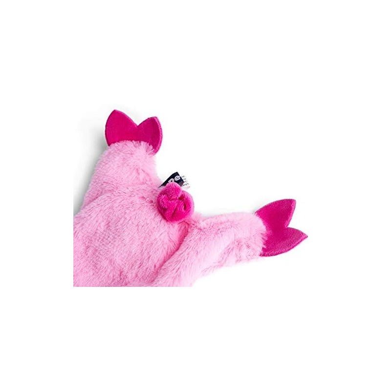 Petface Farmyard Buddies Crinkle Flat Pig Plush Dog Toy, Pink
