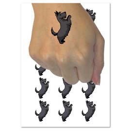 Scottish Terrier Dog Begging Temporary Tattoo Water Resistant Fake Body Art Set Collection - 15 2" Tattoos (1 Sheet)