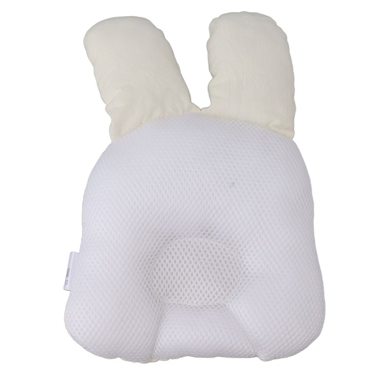 Baby Pillow Recessed Rabbit Ear Shaped 21.5cm Width Soft Breathable