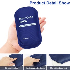 Mini Gel Kühlpads, Kalt Warm Kompressen, Kühlkissen Kalt-Warm Kompresse,Sofortige Kältekompresse,18.5 * 9.5cm, Dunkelblau