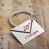Welim Couples Keychain Lovers Keyring Silver Tone Keyring Message Icon