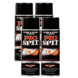 Pig Spit Glass and Plexi Cleaner for a Streak-Free Shine for Home and Automotive Use | 13 oz.| 4-Pack