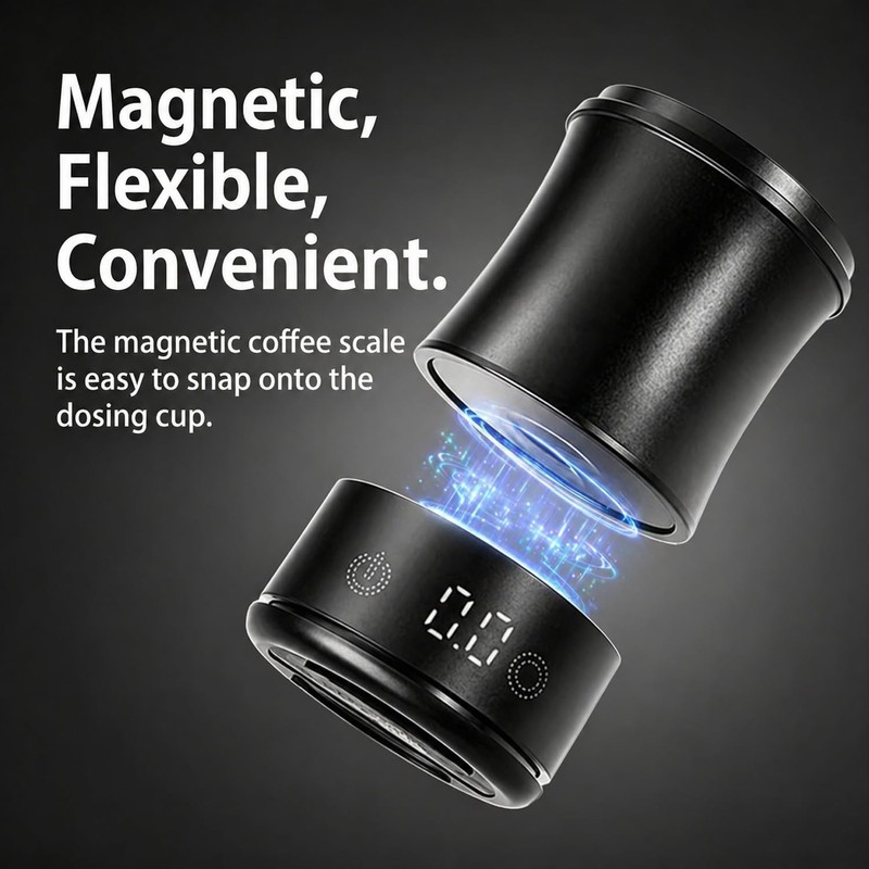 Magnetic Mini Coffee Scale Rechargeable & Dosing Cup Set for