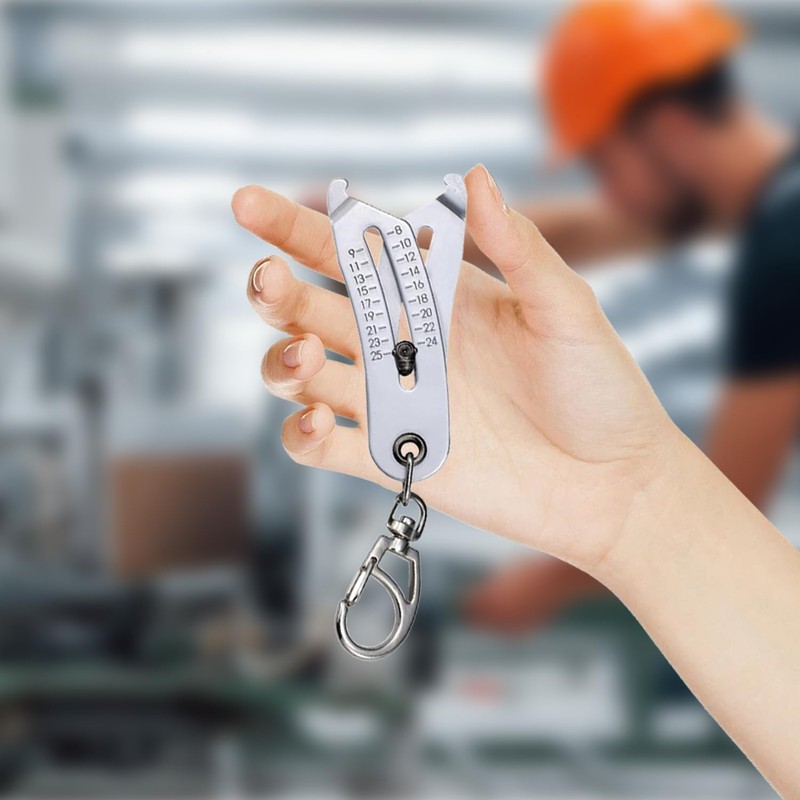 Portable Precise Thread Size Checker Keychain, Bolt Size Finder Keychain