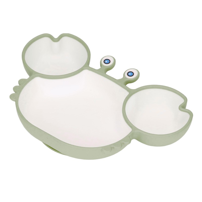 Crab Suction Plate with Suction Cup Base Silicone Divided Plate