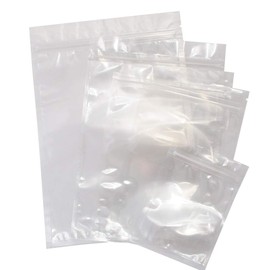 100 x Both Side Clear Grip Seal Bags Flat Pouch Smell Free Strong Food Bag For Spices, Herbs, Art and Craft and more(15x22CM (5.9x8.6 inch))