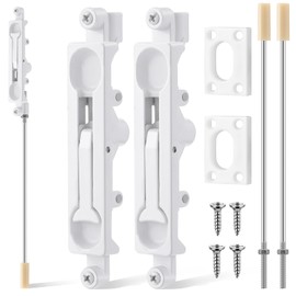 Blulu 2 Pcs Flush Mount Extension Bolt 17 Inch Stainless Steel Lever Extension Door Flush Bolt for Commercial Aluminum Steel Door for Inactive Leaf (White)