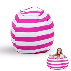 Wnddle Toy Storage Bag, Striped Bean Bag, Bean Bag Storage, 38 Inch Stuffed Toy Cuddly Toy Storage Bag, Cuddly Toy Storage, for Clothes, Toys & Daily Use