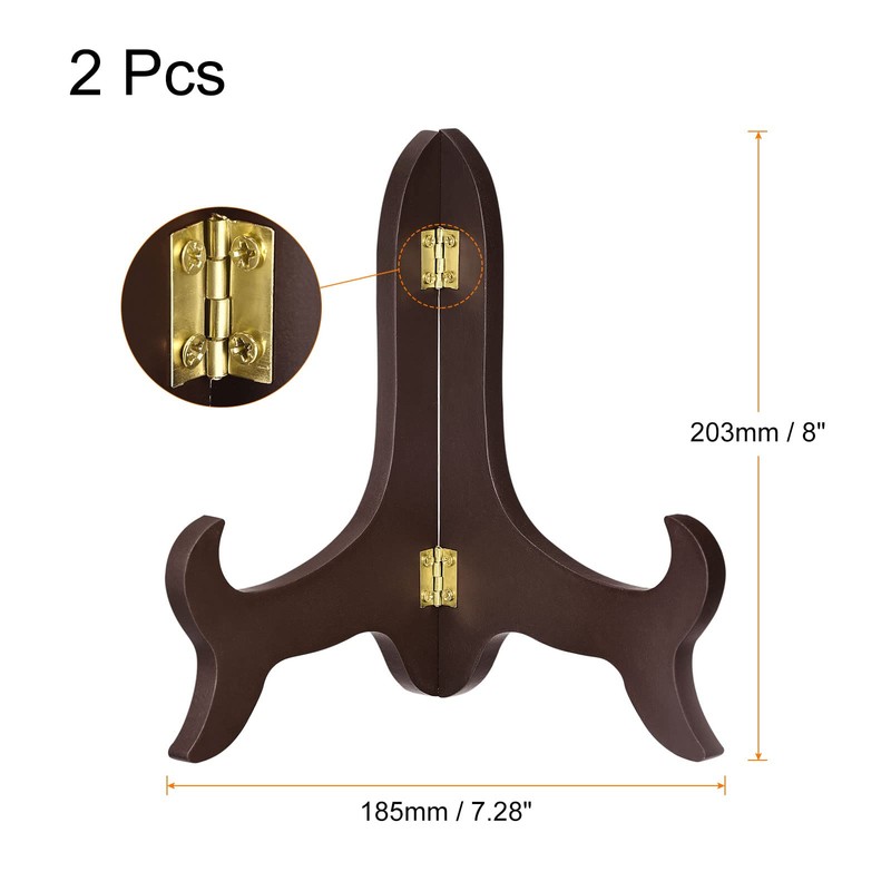 sourcing map 2pcs 8" Easel Plate Holder, Wooden Folding Display