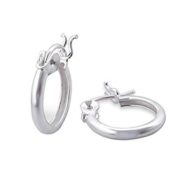 Circle Hoop Creole Earrings 925 Sterling Silver 1.2cm