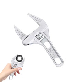 Vierone 1 PCS Adjustable Spanner Wrench 6-68 mm Opening Wide jaw Adjustable Spanner with Short Handle Ultra-Thin Adjustable Wrench Tap Plumbing Basin Wrench Hand Tools for Bathroom Washbasin
