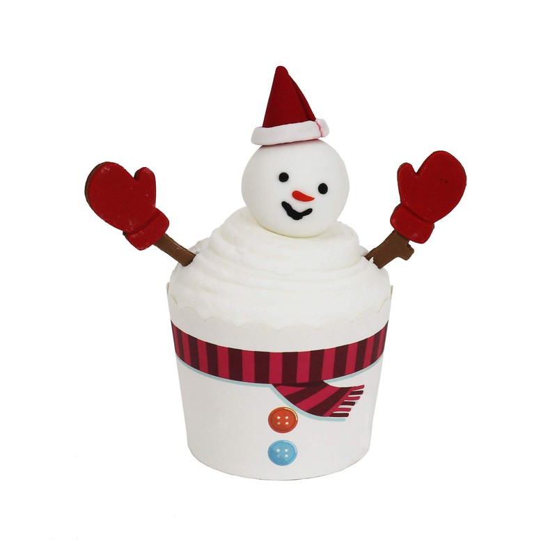 PME Cupcake Decorating Kit with Edible Toppers, Snowman