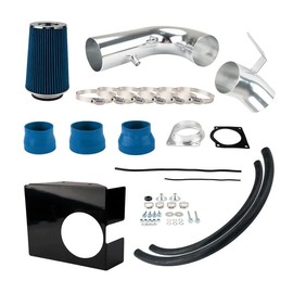 MARSFLUX Cold Air Intake Kit Fit for 1997-2003 Ford F150 4.6L 5.4L, 1997-2003 Ford Expedition 4.6L, 1997-1999 Ford F250 5.4L Aluminum Tube w/Heat Shield Filter (Blue)