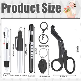 6 Pcs Nurse Pen Set Nurse Badge Accessories for Work Doctor Nursing Students Supplies (Black)