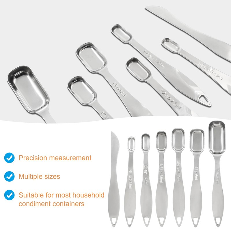 Aracombie 7 PCS Stainless Steel Measuring Spoons Set, Heavy Duty