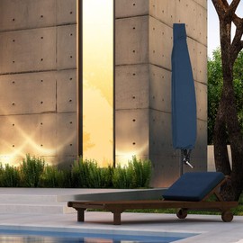 Deuba KINGSLEEVE® Parasol Cover For 3.5m Garden Parasol | Garden Patio Cantilever Umbrella Protective Zipped Cover | Zip Fastening | Waterproof Breathable 160 g/m² Polyester | Blue