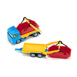 Bonernund Ziku HGV with Skip & Trailer, Ages 3 and Up, SK1695, Red, Blue, Yellow, Etc