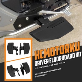 HCmotorku Motorcycle Driver Floorboards Rider Front Footpegs Pedal Foot Peg Fit For Honda Gold Wing GL1800 GL1800BD DCT GL1800DA 2018-2023 (Black)