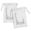 Ambesonne Black and White Fabric Pouch Set of 2, Monochrome