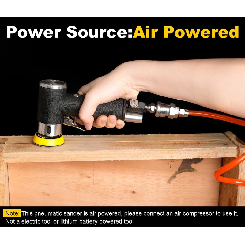 Mini Air Sander 1/2/3 Inch Pneumatic Small Orbital Sander for