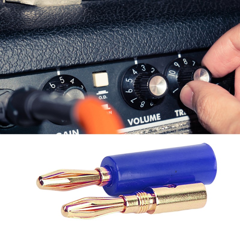 10PCS Banana Plugs 4mm Audio Jack Connector Solderless Six Blade
