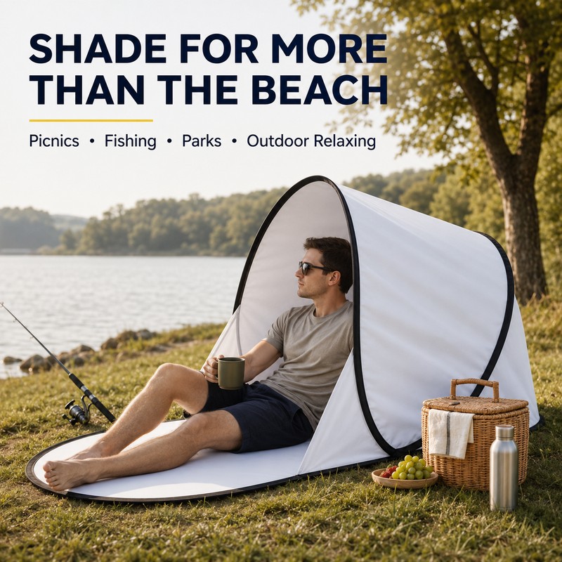 Pop-Up Beach Tent with UV Protection, Instant Automatic Beach Sun