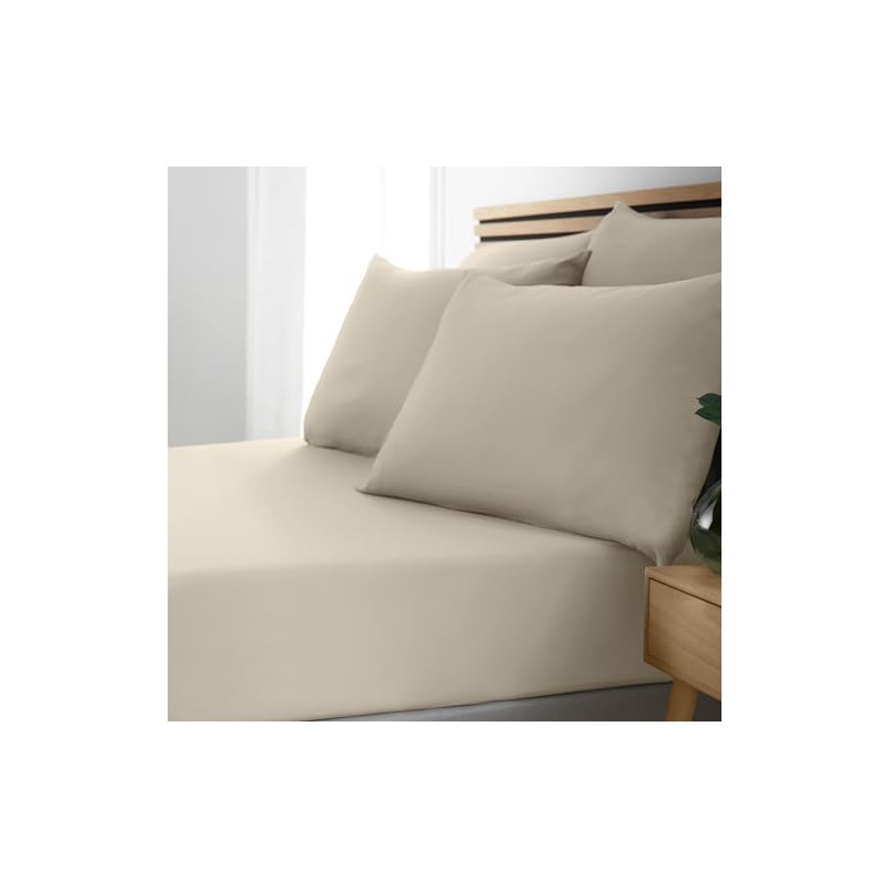 Catherine Lansfield So Soft Easy Iron Double Fitted Sheet Natural