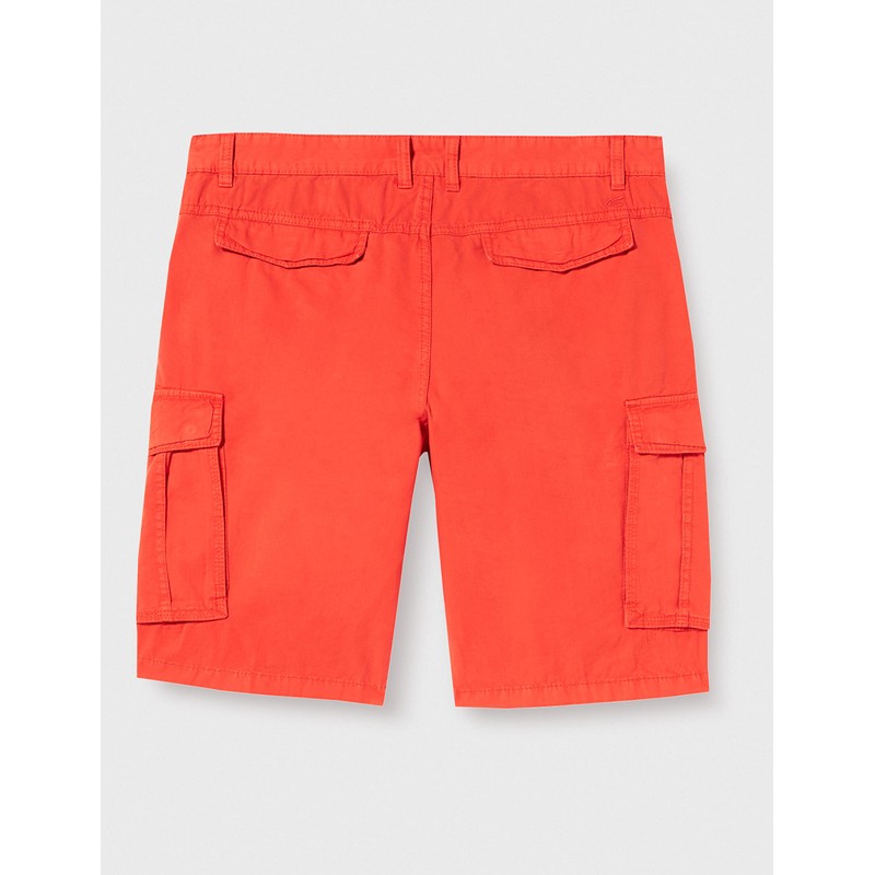 camel active Men's Pure Cotton Cargo Shorts, red