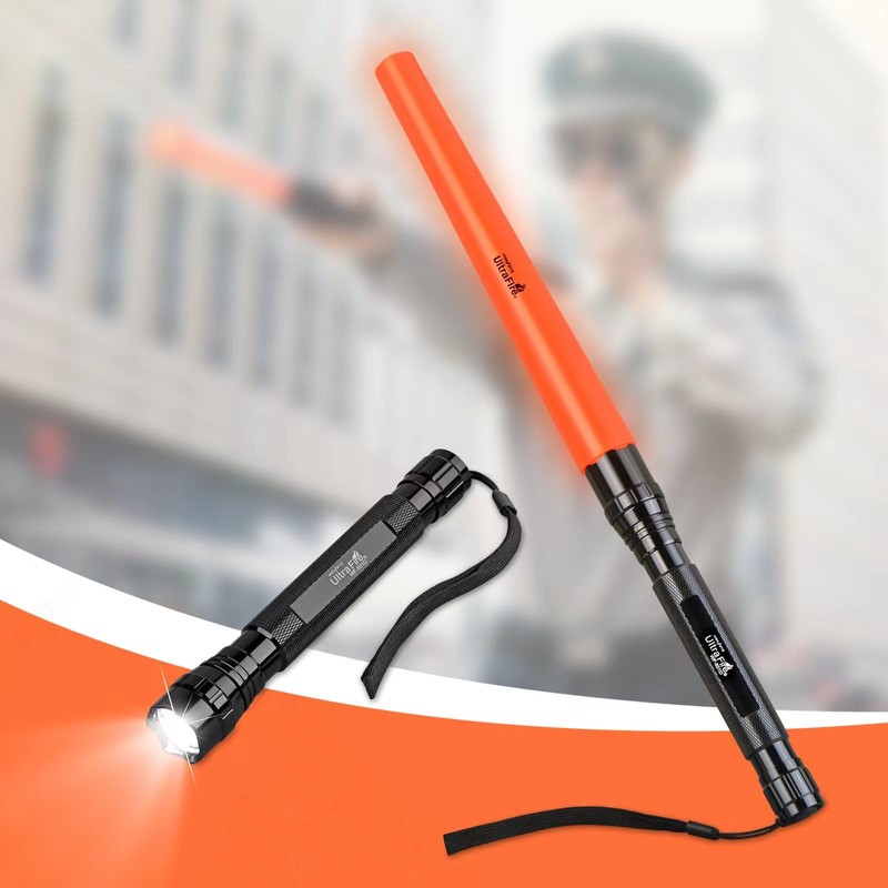 ULTRAFIRE 18 Inch Signal Traffic Wand Safty Flashlight with Holster,