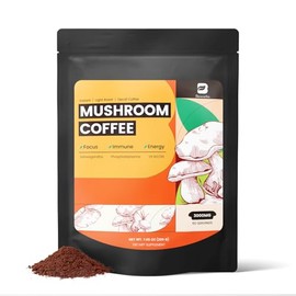 B BEWORTHS Mushroom Coffee, 10 Mushrooms Coffee Powder - Lion's Mane, Reishi, Chaga, Cordyceps, Turkey Tail, Shiitake, Ashwagandha, Vitamin B12 / B6