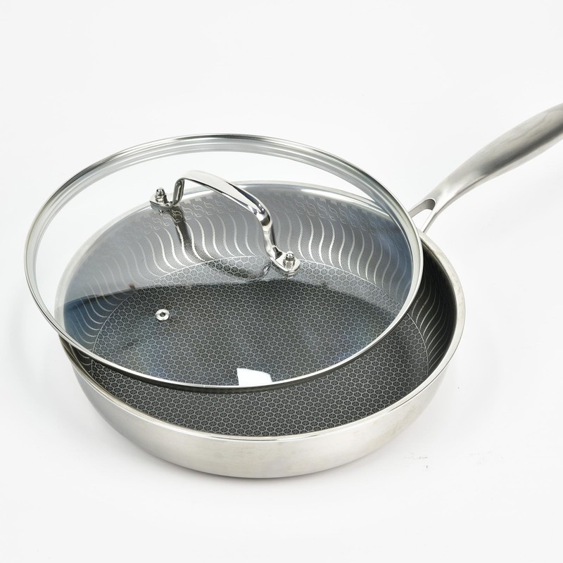 12 IN Glass Lid with Stainless Steel Handle for Frying