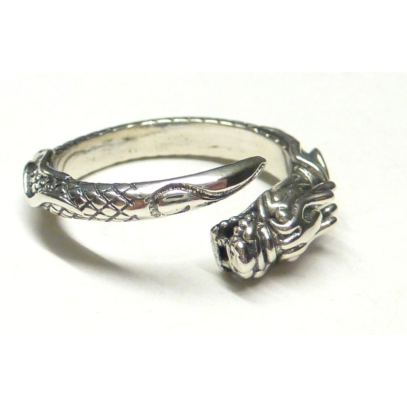 Ring Silver Dragon Ring Size 58 Naga Ring Open Adjustable