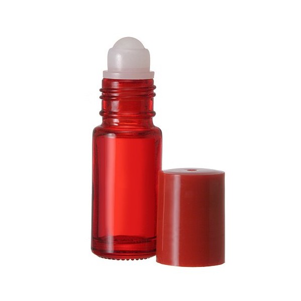 Red Glass 30 ml. (1oz.) Roll on Perfume Bottle. Perfect